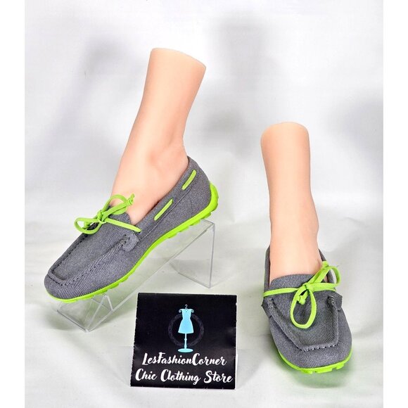 VIVAIA Women's Gray Green Square-Toe Jackie Slip On Driver Loafers Sz 5.5 148 - Picture 1 of 16